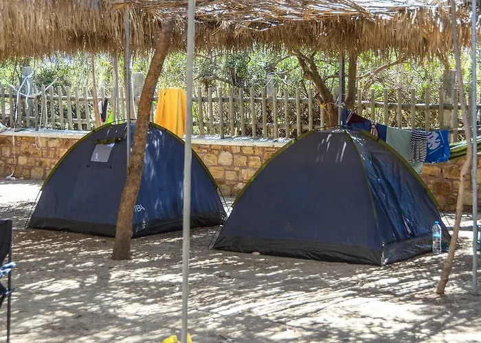 Kamp alanı Naxos Pláka